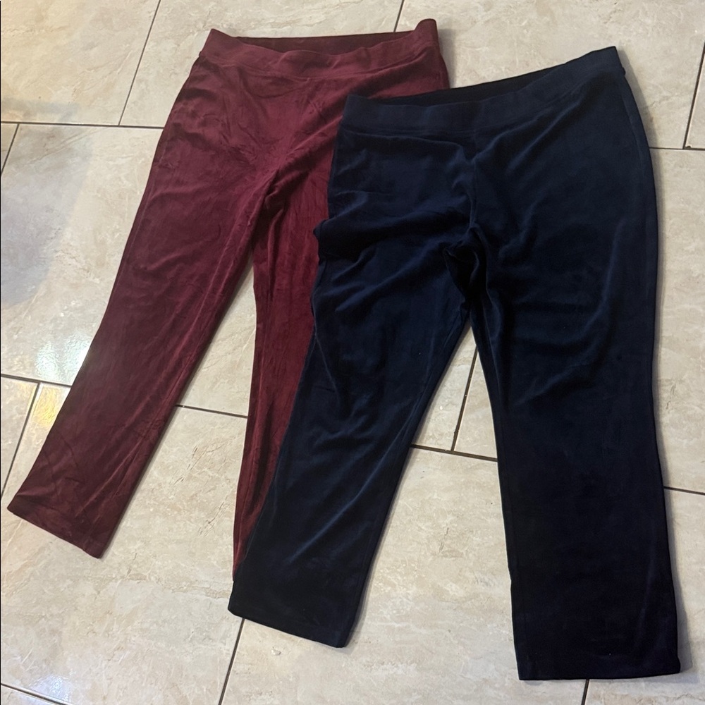 Dana Buchman Navy Velvet Leggings